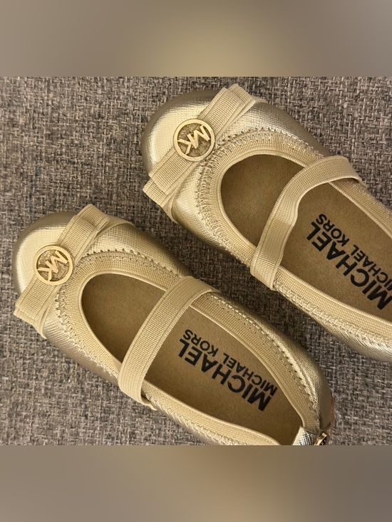 Michael Kors Other - Michael Kors Toddler baby Girl’s Gold Mary Jane Ballet Style Shoes Size 5